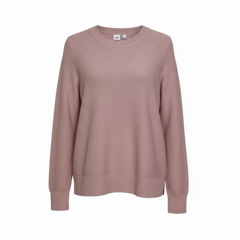 Gap Bella Textured Knit Crew Neck Jumper Pullover Sweater Mauve Pink‎ Size Small